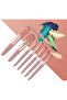 8-Piece Brick Color Brush with Pink Case Makeup Brush Set - 6