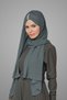 Gray Back-Tie Shawl Chiffon Pleated Stone Embellished Handmade Embroidered 1840_15