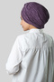 Purple Cross Pleated Hijab Bonnet Fukuro Self Patterned 2316_22 - 4