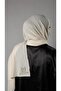 Cream Practical Ready-made Snap-on Hijab Shawl Knitted Fabric with Stone Star Pattern 2118Y_40 - 4