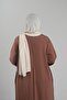 Beige Practical Ready-To-Wear School Shawl Knitted Fabric Plain 2118_12 - 3