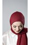 Claret Red Practical Ready-made Hijab Shawl Knitted Fabric Stone Patterned 2118T_16 - 2