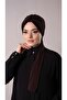 Brown Practical Ready-made Interlaced Hijab Bone with Sandy Fabric Scarf 2204_14 - 3