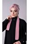 Powder Practical Ready-made Interlaced Hijab Bone with Sandy Fabric Scarf 2204_06 - 2