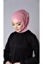 Pink Practical Ready-made Hijab Scarf Sandy Fabric with Back Snap 2206_04 - 2
