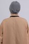 Gray Practical Ready-made Interlaced Hijab Bonnet Sandy Fabric with Stones 1456_15 - 4
