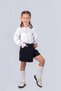 Girl's School Shirt with Tulle Collar 5-8 Years Old - 4