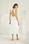 Monamise Women's Chest and Back Deco Brode Lace Slit Nightgown 18533 - 2