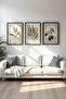 Set of 3 Paintings with Wooden Black Frame