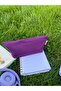 Purple Linen Washable Zippered Single Compartment Cloth Pen Holder Pencil Case Wallet Makeup Bag - 2