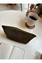 Soft Khaki Washable Zippered Single Eyed Cloth Pen Holder Pencil Case Wallet Makeup Bag - 2