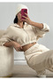 Beige Unisex Oversize Tracksuit Set - 2