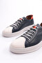 Men's Round Toe Lace-Up Sneaker Shoes Navy Blue 66913616 - 4