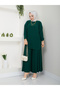 New Season Self-Plissee Stylish Skirt Look Trousers Tunic Suit - 2