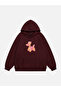 Women's Baloon Dog Printed Hooded Fleece Oversize Sweatshirt