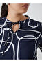 Lcw Lace-Up Collar Print Women's Blouse - 7