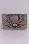 Women's Ottoman Shawl Patterned Ethnic Woven Hand and Shoulder Bag with Chain Strap and Flap Closure Crossbody Bag