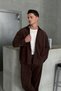 Men's Oversize Cut Velvet Shirt - 4