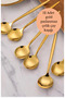 12Pcs Gold Gold Shiny Titanium Stainless Steel Tea Nescafe Coffee Spoon 13cm - 2