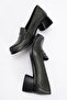 Dericlub Women's Square Heels Classic Shoes Real Leather Br 04045 Khaki - 6