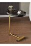 C-Shaped Nordic Coffee Table, 45x30x60cm, Black/Gold Metal, Sofa Side/End Table - 2