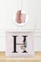Letter H Patterned Linen Makeup Bag