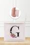 Letter G Patterned Linen Makeup Bag