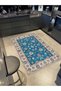 Kemal Collection Cobalt Blue Themed Floral Patterned Woven Base Vintage Decorative Carpet 05