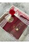 Claret Red Religious Gift, Prayer Rug Set, Bridal Bundle, Gift - 3