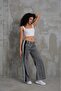 POLOPASS 024 Women's Cotton Striped Tassel-Hem Jeans Denim Pants - Gray - 7