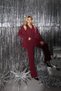 Women's Burgundy Blazer Jacket-Vest-Pants Set - 4