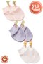 Baby Girl Newborn Combed Organic Cotton Baby Gloves Set of 3 - Salmon - 3