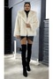 Premium Fur Ecru Coat with Lining - 2