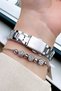 Special Boxed Cutting Glass Women Wrist Watch 3 Atm Water Resistant Silver Color Steel Band + Bracelet Hmb3008C3 - 7