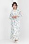 Girl's Lined Full-Length Floral Patterned Long Chiffon Dress with Non-Interior Necklace Detail - 7