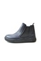Onlo Shoes R.246-1 Genuine Leather Nubuck Dark Navy Blue Zippered Furry Orthopedic Boy's Boots
