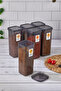 Emilia 6-Piece 12-Compartment Square Food and Legume Storage Container Anthracite 6X1.90 Lt Legume Container with Labels - 5