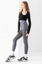 Women's Smoked High Waist Recovery Karyoka Stitching Breathable Soft Textured Extra Stretchy Fitness Leggings - 5