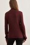 Women's Burgundy Half Fisherman Zigzag Textured Soft Knitwear Sweater Kzk- 19000447 - 2