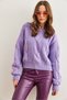 Women's Lilac Thick Hair Braided Soft Textured Knitwear Sweater Kzk- 19000902 - 3