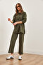 Women's Khaki Top and Bottom Selanik Set Tkm-19000323 - 4