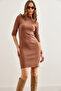 Women's Chocolate Lycra Raised Camisole Dress Elb- 19000751 - 4