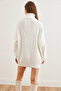 Women's White Turtleneck Soft Textured Beard Knitwear Tunic Tnk- 19000098 - 7