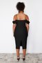 Black Fitted Corset Detail Woven Stylish Evening Dress Night Graduation Dress Tbbss24Ah00000 - 4