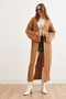 Women's Camel Hair Knit Cuff Folded Maxi Knitwear Cardigan Hrk- 19000327 - 5