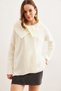 Women's Ecru Wrap Collar Buttoned Knitwear Cardigan Hrk- 19000326 - 4