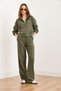 Women's Khaki Bottom Top Polo Neck Thessaloniki Suit Tkm- 19000324 - 3