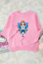 Pink Printed Knitted Sweatshirt Tkdaw25Sw00084