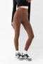 Women's Coffee High Waist Recovery Karyoka Stitching Breathable Soft Textured Extra Stretchy Fitness Leggings - 2
