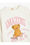 Teddy Bear Printed Crew Neck Long Sleeve Raster Sweatshirt - 3